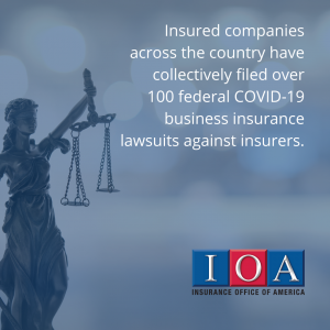 100 federal COVID-19 business insurance lawsuits against insurers